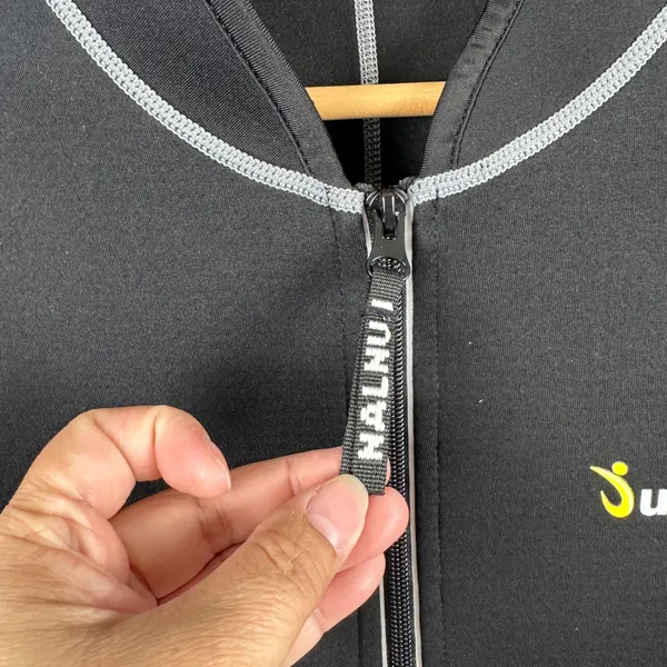 Sunlan Neoprene Jacket Black Gray Trim‎ Full Zip Activewear Women's XL - Image 4