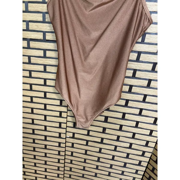 Aerie‎ Brown Ribbed Full Coverage One Piece Swimsuit Size Large - Image 5