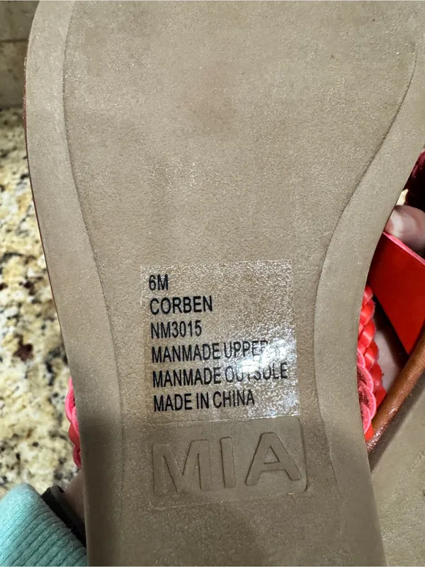 Mia Reddish Sandals Size 6 slip‎ on flat - Image 4