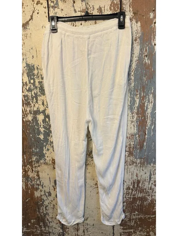 Blue Life white lounge beach womens pants, size Small - Image 2