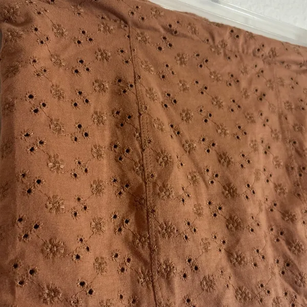 Aeropostale NWT Size Small Eyelet Embroidered Tube Top Brown Ditsy Floral Crop - Image 2