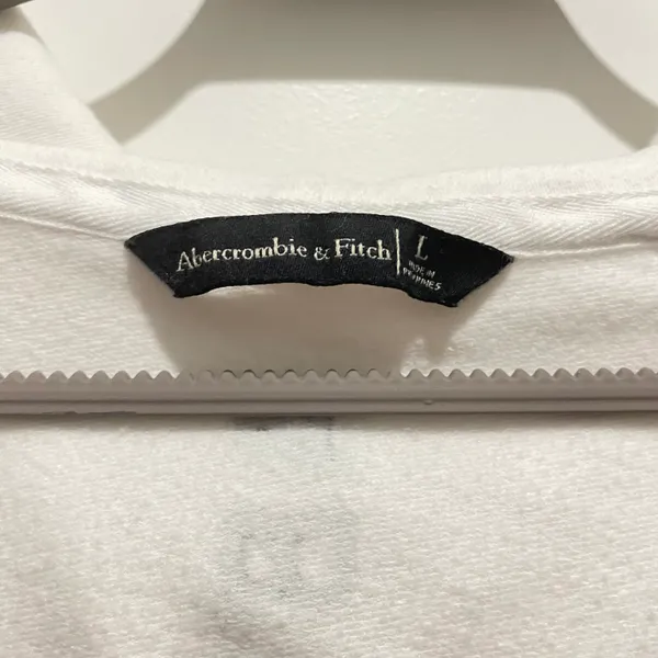 Abercrombie logo white zipper hoodie jacket - Image 3