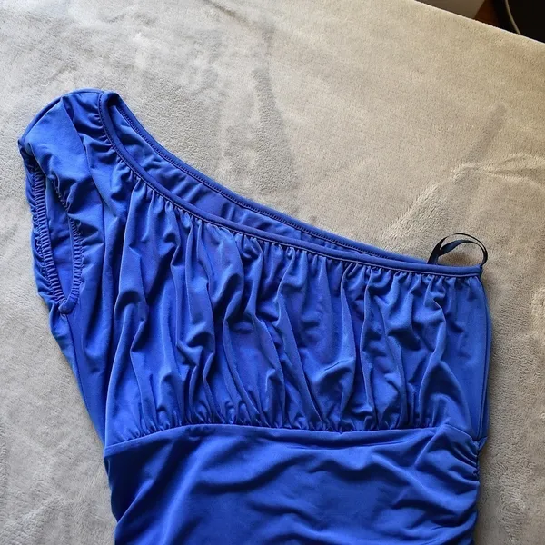 XS- Arden B. One‎ Shoulder Rouched Dress - Image 2