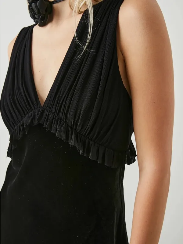 Rails Gilda Dress -‎ Black Velvet Womens Size M - Image 5