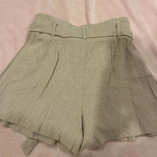 Zara Linen Beige Shorts - Image 5