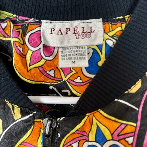 Colorful Patterned‎ Women's Jacket Black Size M - Image 3