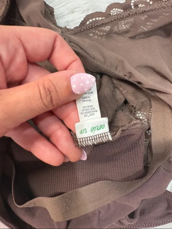 Aerie Brown Lace Crop Tank Top - Women - Image 3