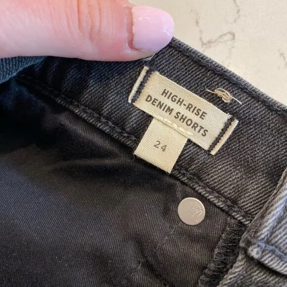 Madewell High-Rise‎ Denim Shorts Black Size 24 - Image 5