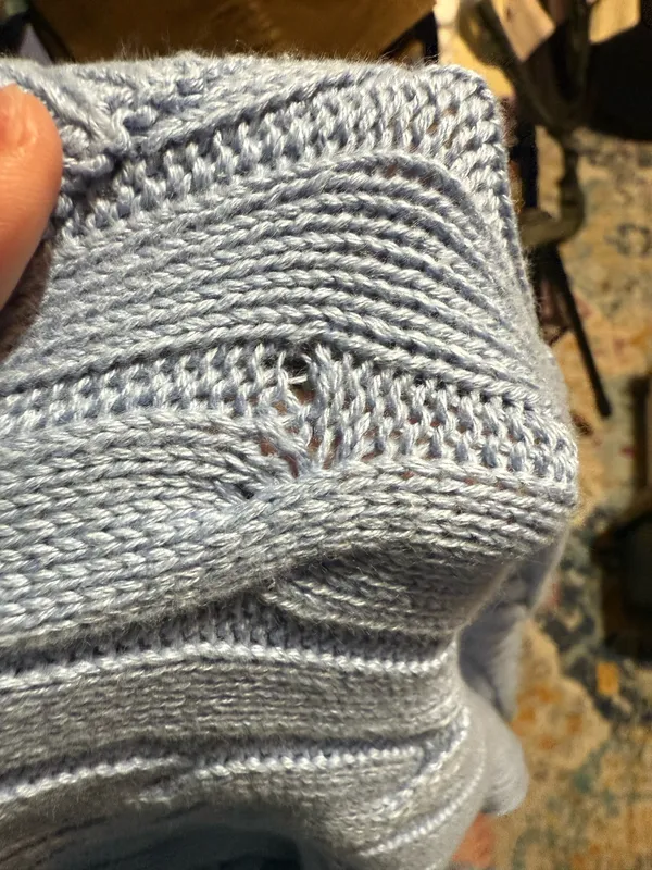 Lauren Ralph Lauren Baby Blue Cable-Knit Crewneck Sweater Size Mcß - Image 6