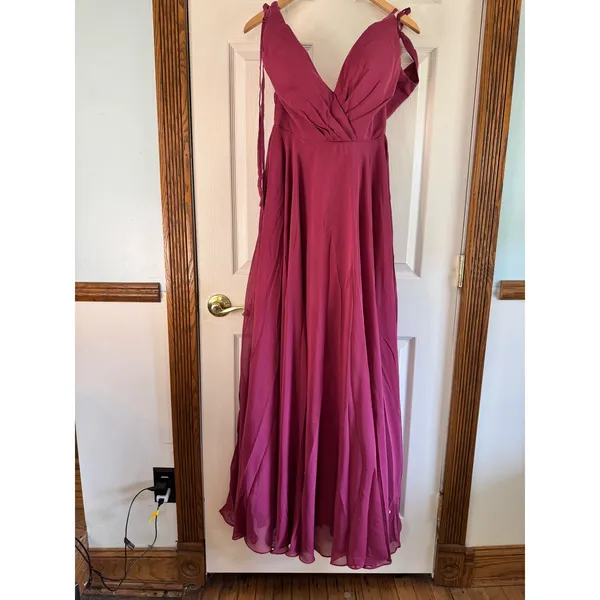 Chiffon Maxi Dress Formal Gown‎ Bridesmaid Dress Sleeveless Purple - Image 8