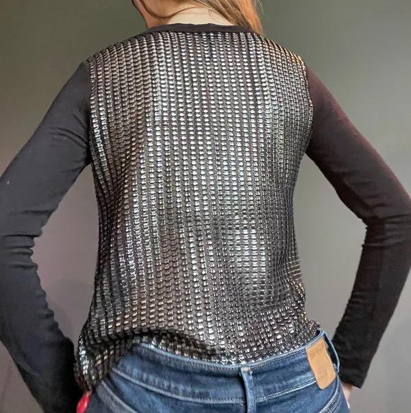 Sunny Bunny silver square mesh blouse - Image 4