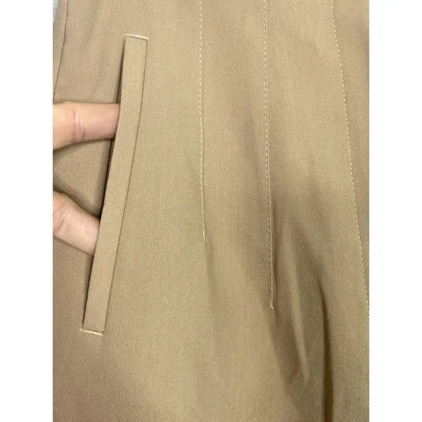 Zara High Rise Tapered Trousers Pleated Slash Pockets L Cream #1942 - Image 8