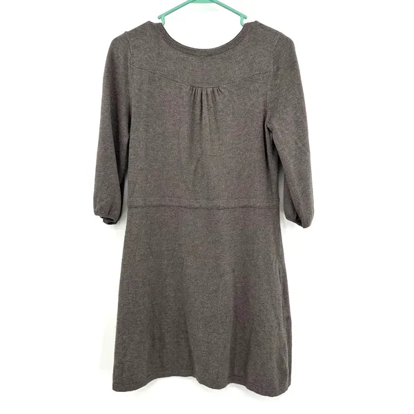 Gap size Small brown sweater dress fitted‎ waist with tie - Image 2