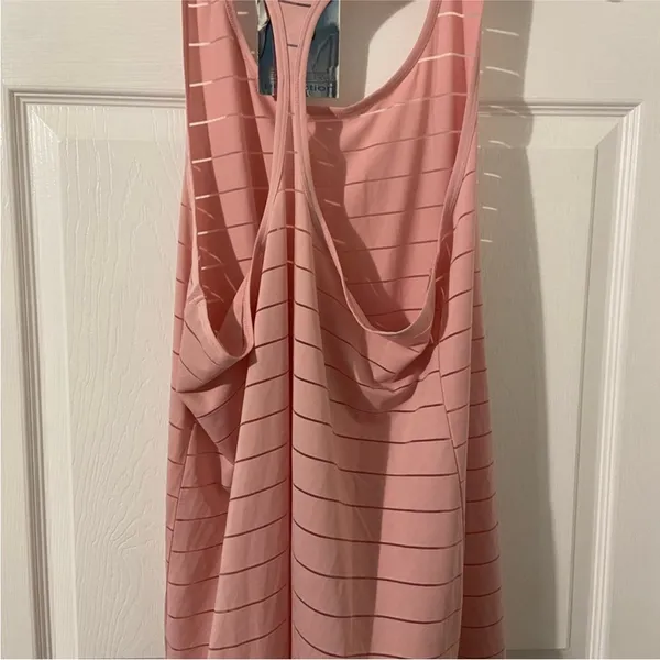 Athletic Pink Striped‎ Mesh Racerback Tank Top Size XL - Image 2