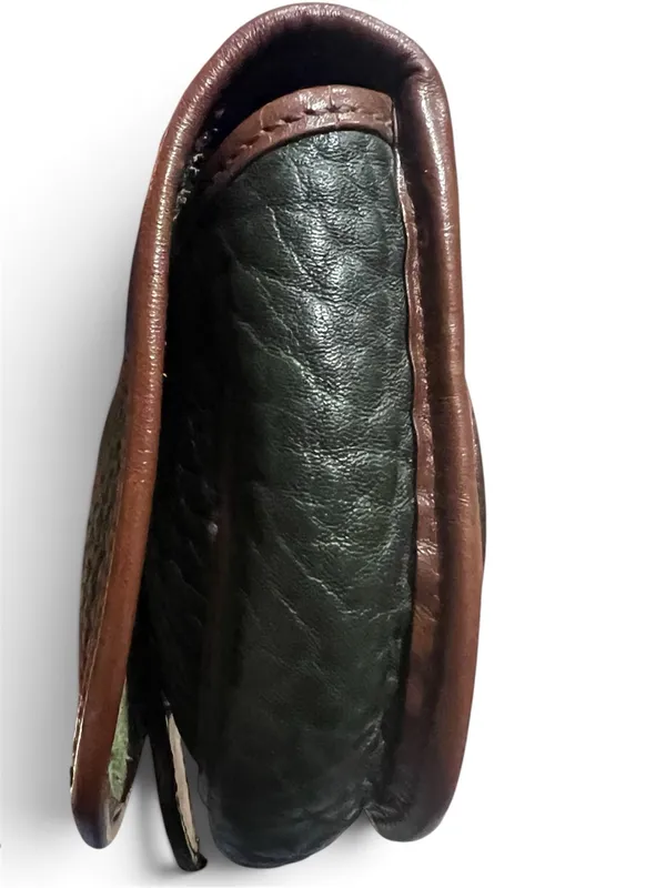 Vintage Dooney & Bourke All-Weather Leather coin purse in fir green and Britis - Image 5
