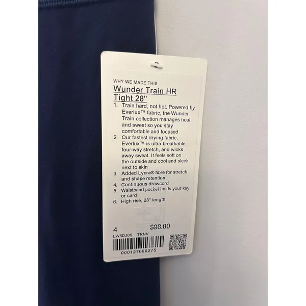Lululemon Wunder Train High Rise Tight 28" Size 4 True Navy NWT Authentic - Image 6