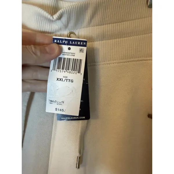 Lauren Ralph Lauren Women's Cream Jogger Drawstring Logo Sz XXL NWT $145 - Image 6