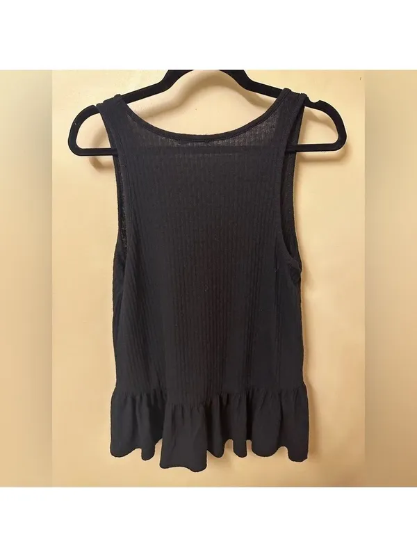 Altar'd State Black Ruffle Tank Top Small - Image 2