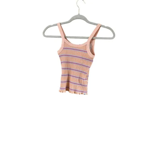 Billabong Women's Striped Ribbed Tank Top Peach Multi - Image 3