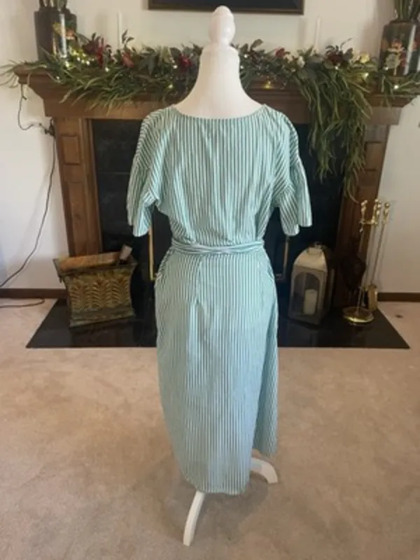 Velvet Tees Velvet by Graham & Spencer Jayel Cotton Stripe‎ Wrap Dress Green Wrap Size XS - Image 6