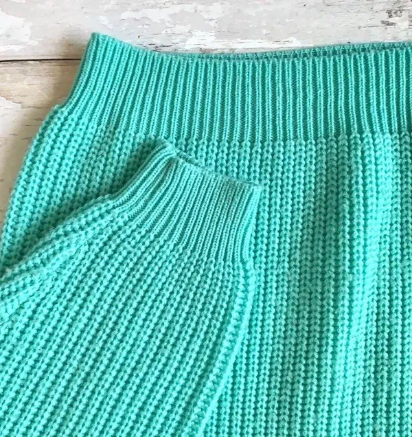 Women’s L/G Knit Chunky Sweater Teal Pastel Blue Size Large Vintage Label - Image 2