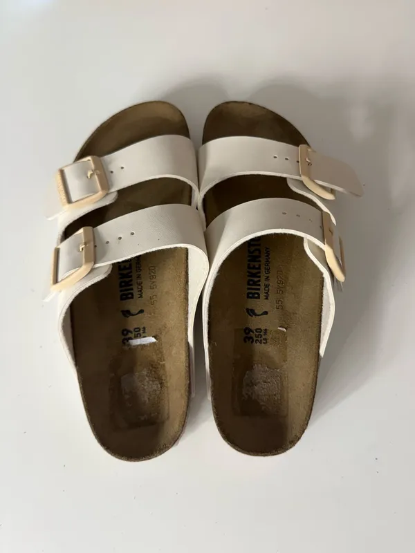 Birkenstock Arizona Birko-Flor in Eggshell 8 - Image 6