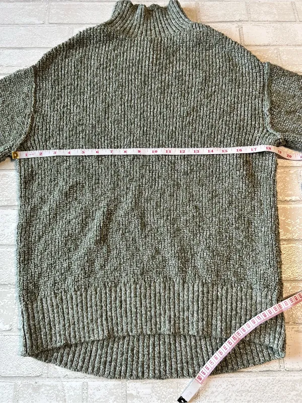 Aerie Hits the spot Mock neck Sweater Olive Green Marble size Medium - Image 5
