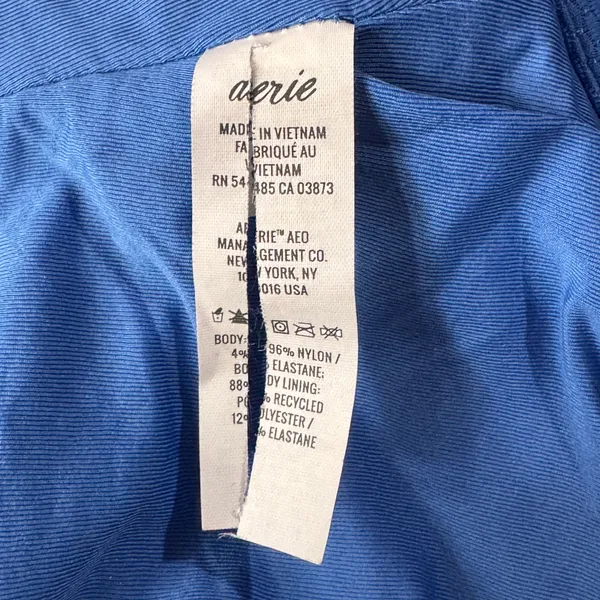 Aerie Large Swim Tankini Top Stretch Adjustable Straps Shelf Bra Scoop Neck Blue - Image 8