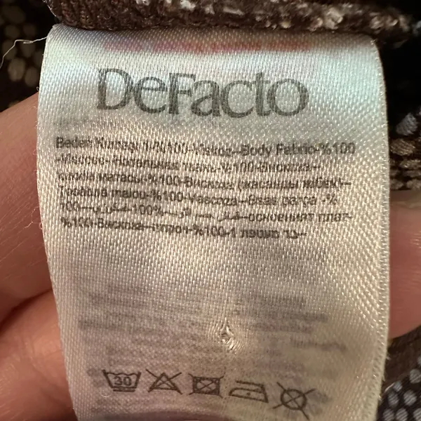 DeFacto 100% Viscose Chocolate Brown Botanical Wide Leg Pants Small Boho Resort - Image 9