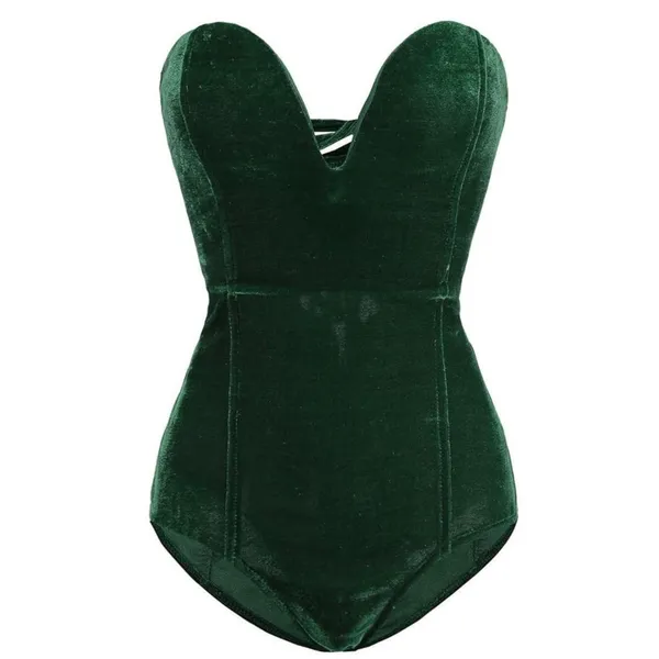 NWT Velvet Sweetheart Neck Strapless‎ Bodysuit Bustier Top Cross Back XXL - Image 3