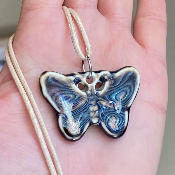 Handmade ceramic butterfly boho chic cute necklace 🦋🤎 - Image 6