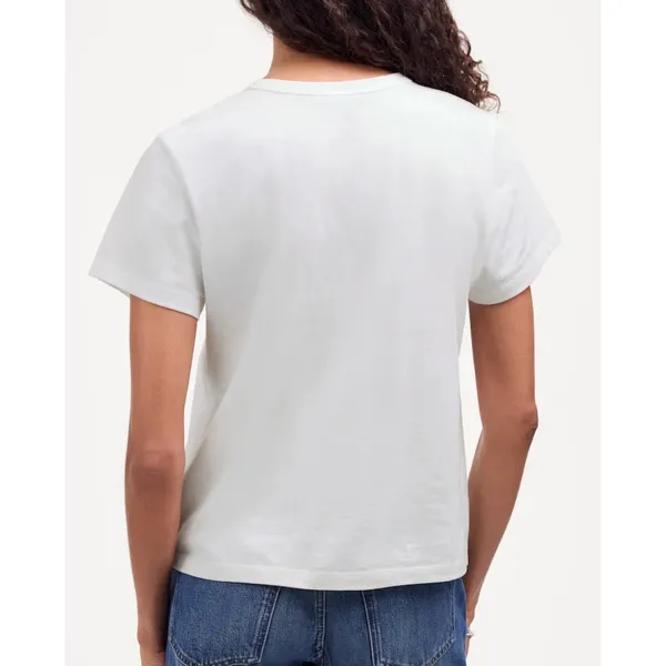 NWT Madewell The Perfect Crewneck Tee in Cotton Eyelet White‎ Size XXS Causal - Image 2