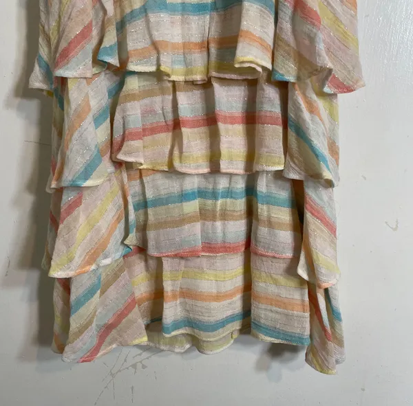 Lovers + Friends Tiered Ruffle Striped Mini Dress - Image 8