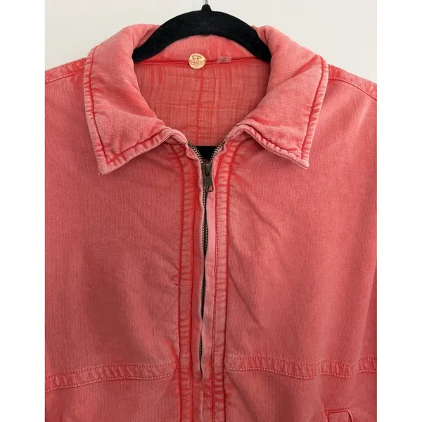 Free People FP One Birdie Washed Jacket Rose Women's Size Small‎ - Image 3