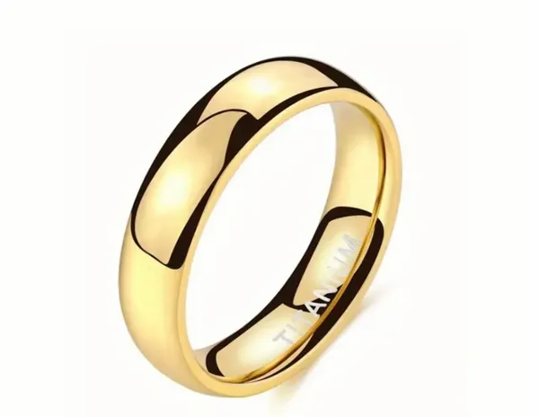 Men’s Titanium Steel Golden with Gloss Finish 6mm Band Size 12 NWT - Image 3