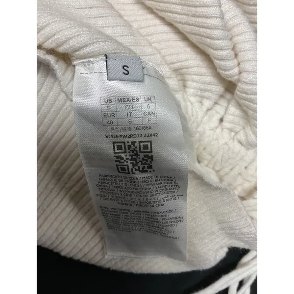 Guess Womens Skirt Ribbed Knit Ruched Side Cream Small - Image 6