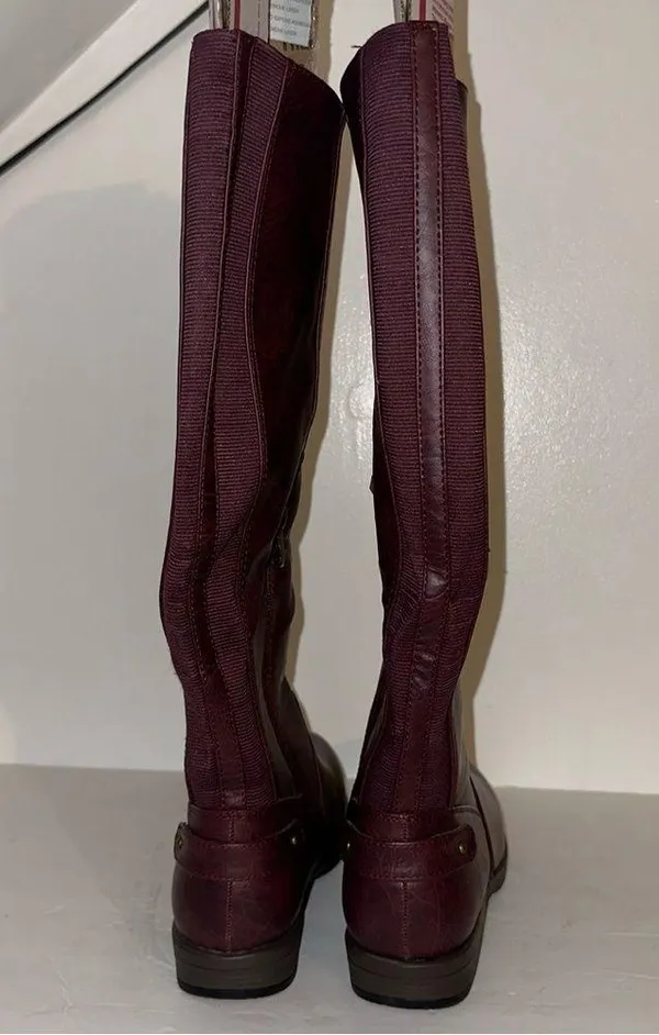 Journee Collection faux leather zip up Burgundy Boots size 7 Women’s W/O box 🆕 - Image 10