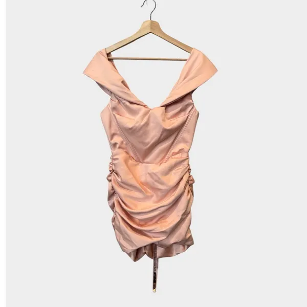 NEW House of CB Coraline Blush Satin Corset Dress Size Medium - Image 12