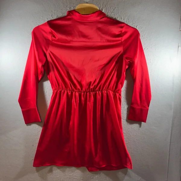 A New Day 1614‎ | Elegant Satin Faux Wrap Mini Cocktail Dress Holiday Party Red Womens XL - Image 2