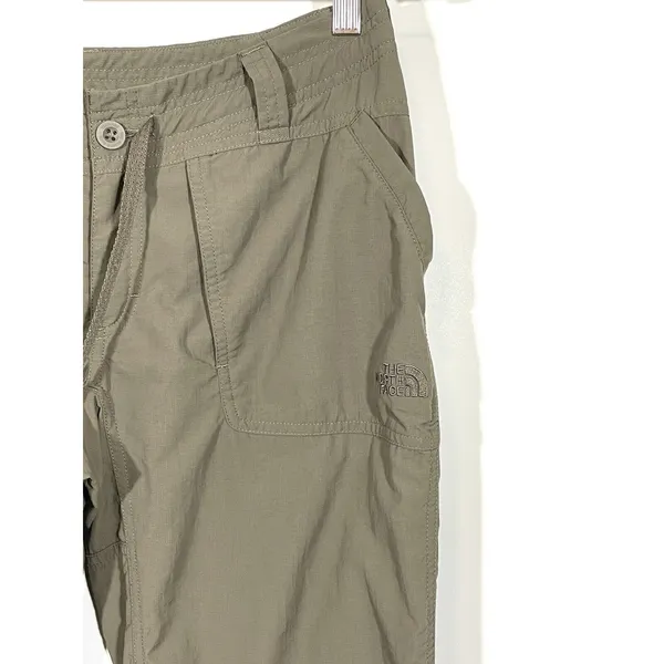 North Face Women's Hiking Pants Size 4 Beige Roll Tab Convertible Pant Pockets - Image 4