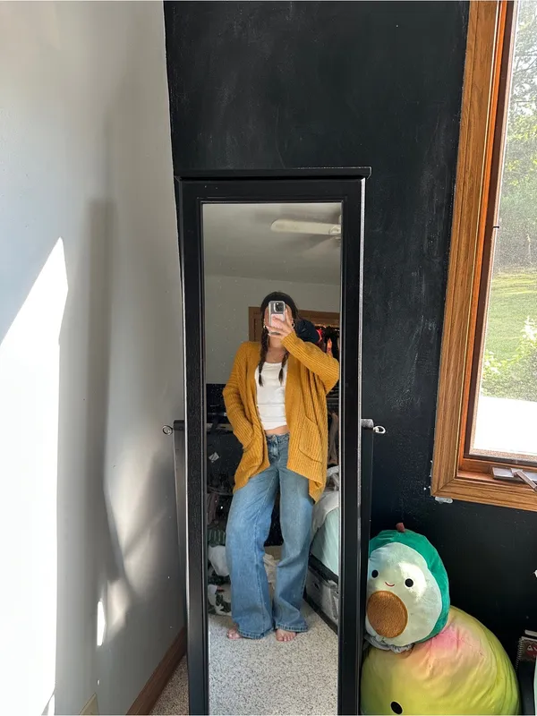 Altar'd State Mustard Open-Front Knit Cardigan - Image 3