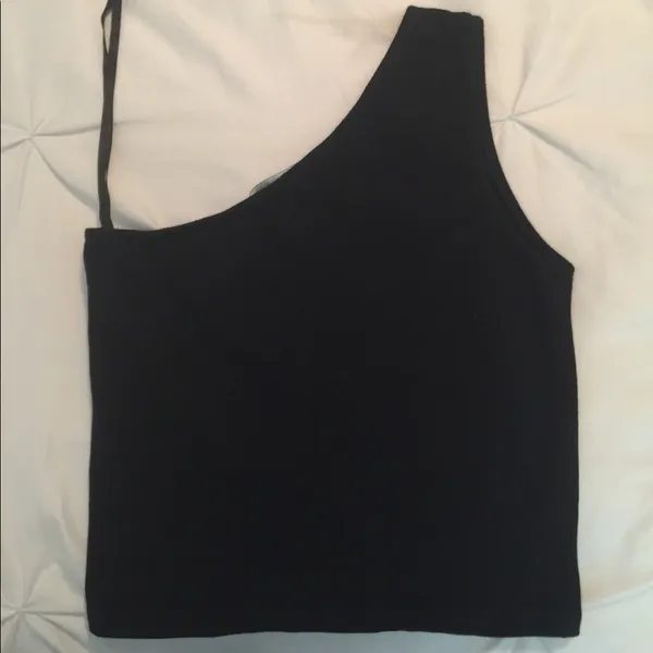 Brandy Melville Black one shoulder tank top - Image 2