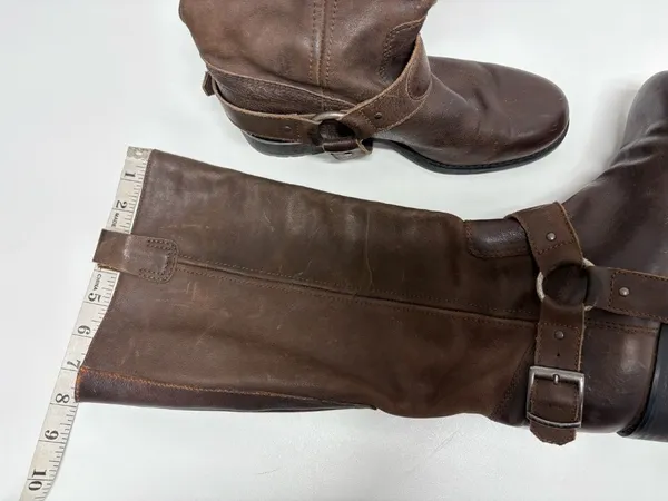 Cole Haan Harness-Style Brown Leather Riding‎ Boots - Size 37.5 - Image 6