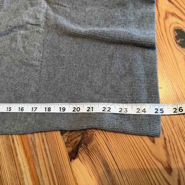 Caché NWT Ruffle Neck SS Sweater Gray Metallic Ribbed Hem‎ Silk Blend Y2K Small - Image 5