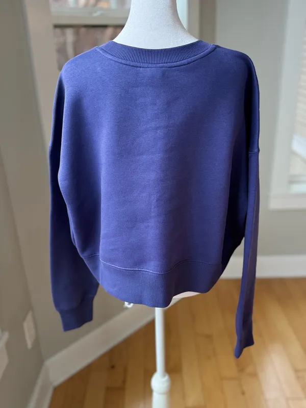 District Purple Cropped Boxy Crewneck Sweatshirt w Tulsa Oklahoma Graphic XL - Image 3
