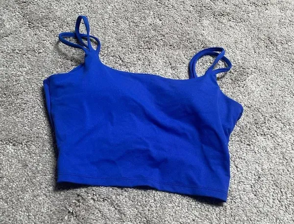 Blue Women's Strappy Top exercise cobalt blue size M Size M - Image 3