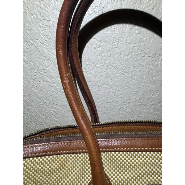 Dooney &‎ Bourke Brown Tweed Purse With Leather Accents - Image 2