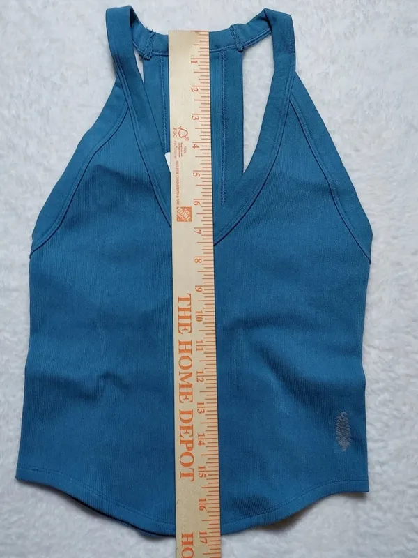 NWT Free People FP Movement All Clear V Neck Razorback Cami Tank in Blue M/L - Image 8