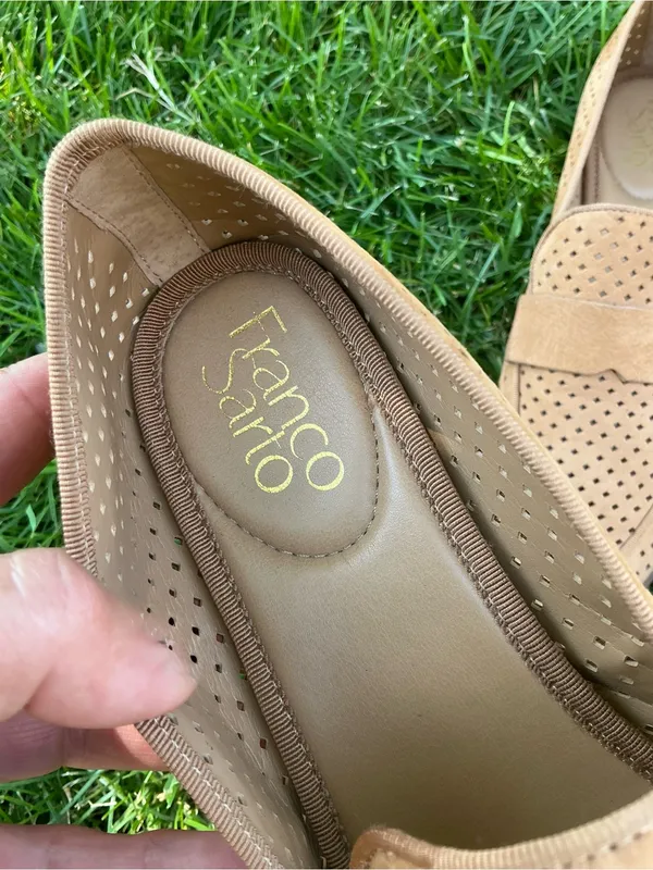 Franco Sarto Light Tan Perforated Suede Slip-On Loafers 🌸🌸 - Image 13