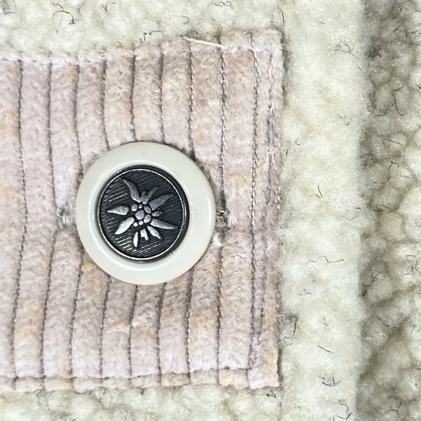 Cozy Sherpa Reversible Jacket W/Corduroy Trim Womens‎ Petite LG Cream & Tan NEW - Image 4